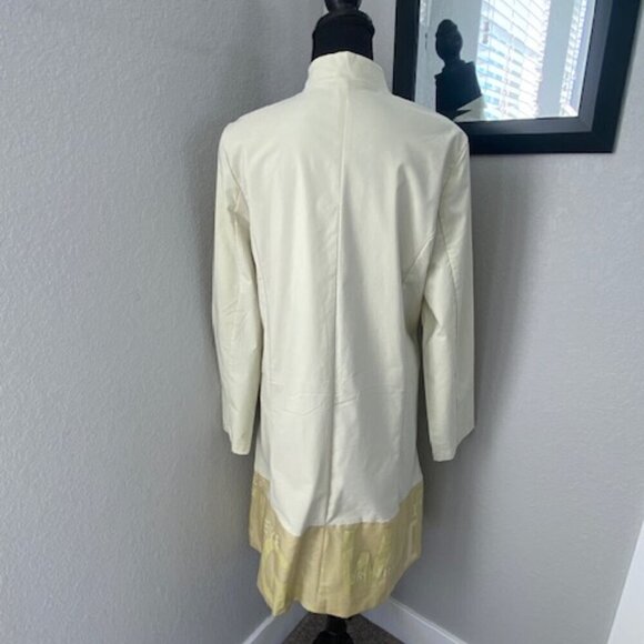 VINTAGE Street Style Pale Green Nylon Long Windbreaker Coat Medium - Picture 7 of 16